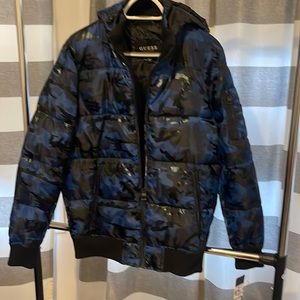 Blue CAMO Guess puffer coat